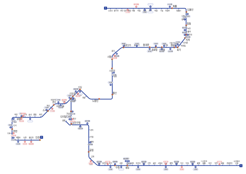 서울지하철 1호선 시간표 막차 첫차 시간